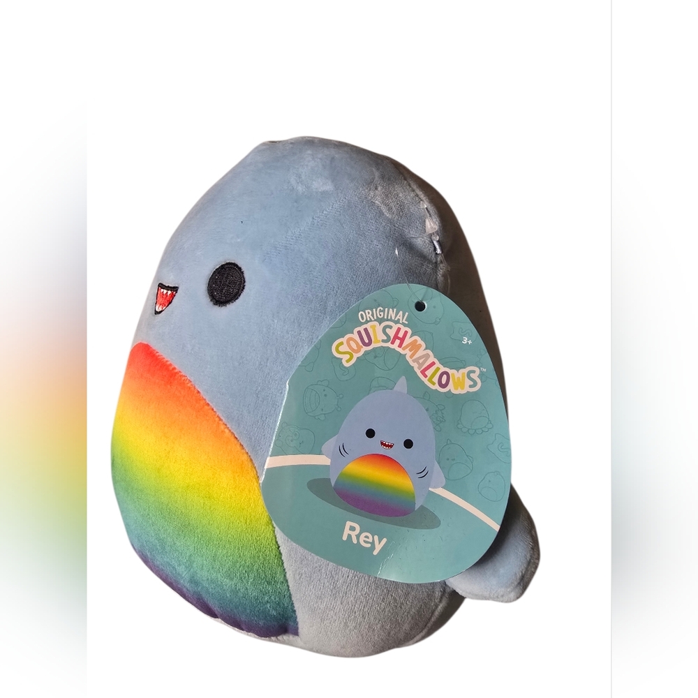 Squishmallows Rey The Shark Pride Rainbow Plush - Picture 3 of 3